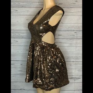A’Gaci Gold Cut-Out Dress